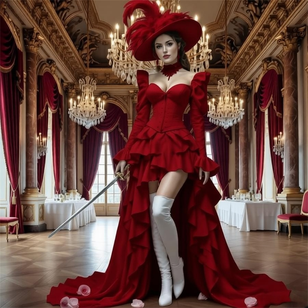 Evening Gown - Zarif Ortaçağ Vintage Steampunk Korse Gotik