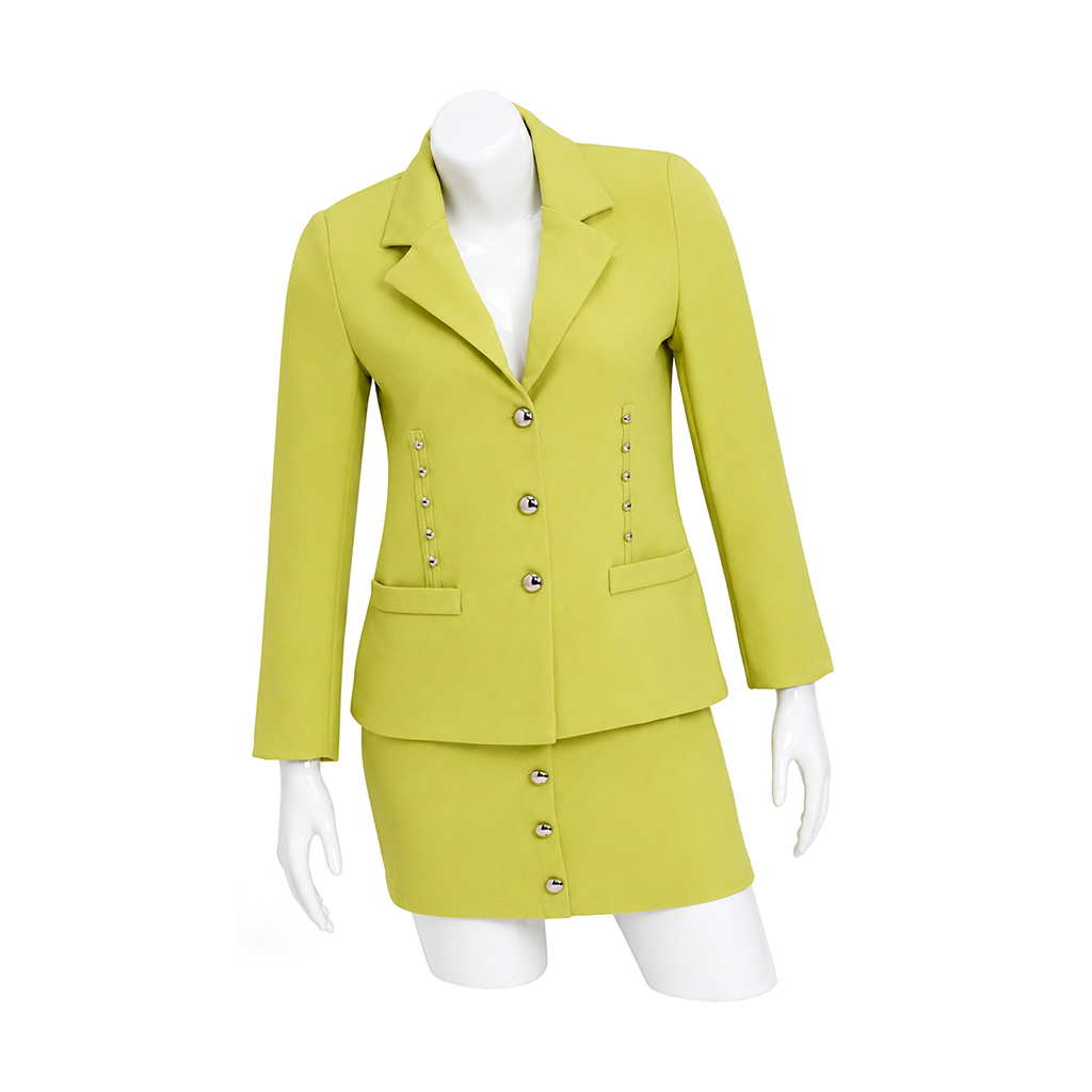 Womens Blazer - Gale Weathers Kostümü Gazeteci Cosplay Yeşil