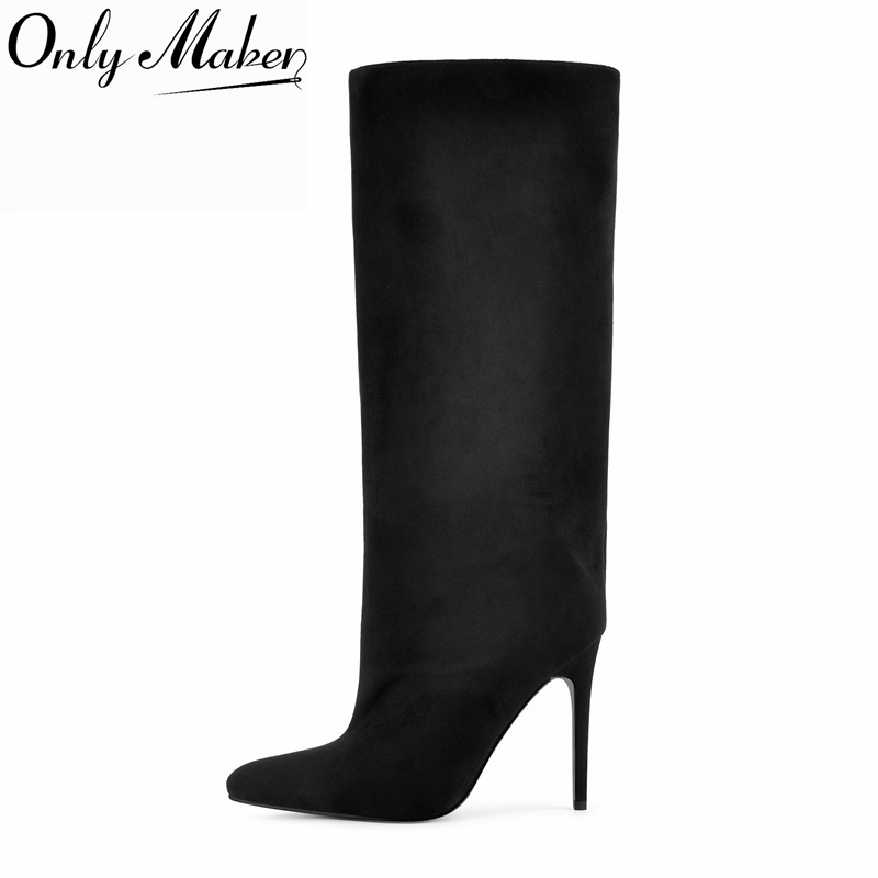 Formal Dress - Onlymaker Siyah Suni Süet Diz Boyu