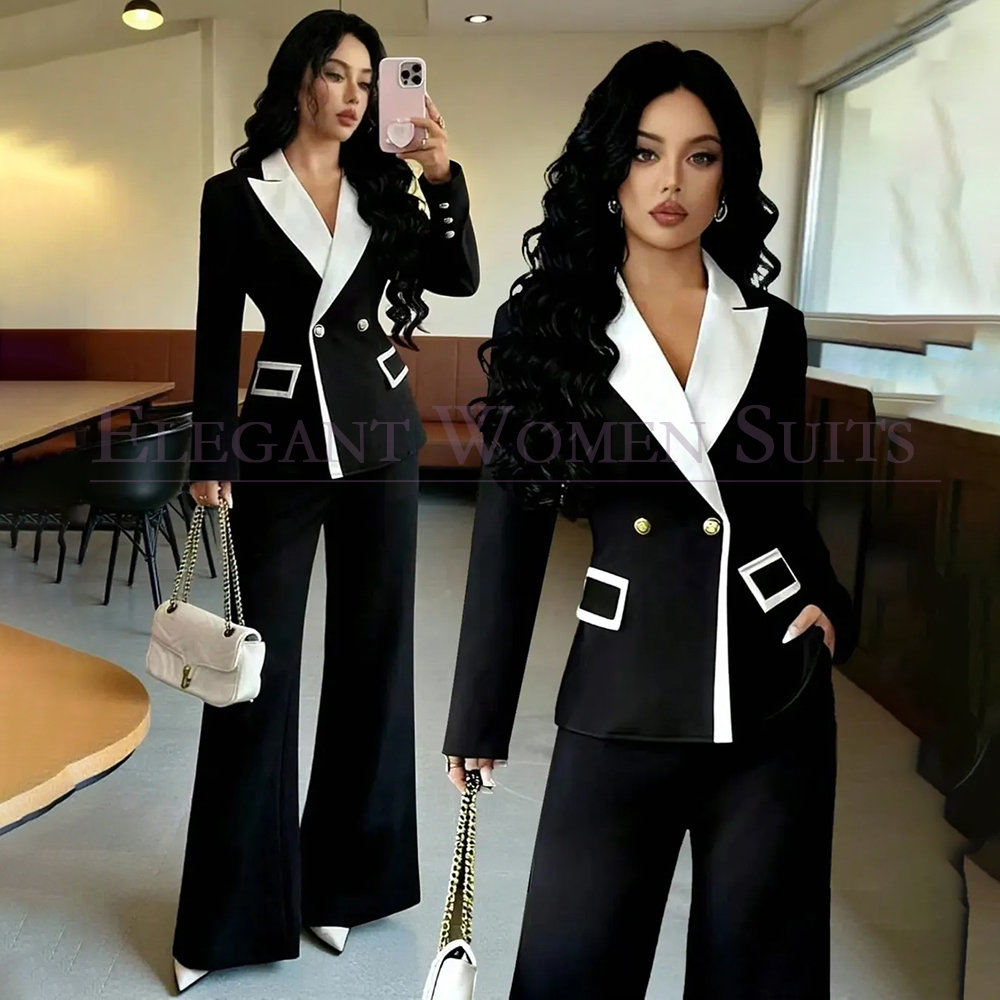 Womens Blazer - Lüks Siyah Kadın Takım Elbise 2