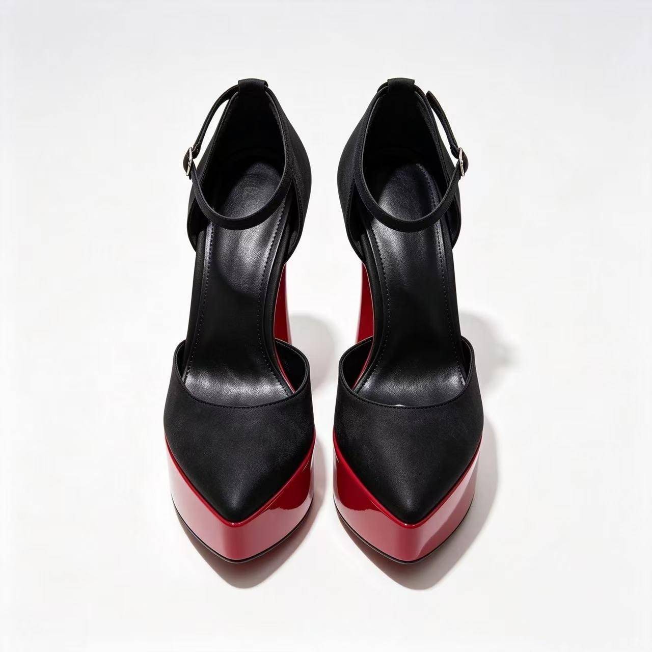 Formal Dress - Kadın Saten Sivri Burun Platform Topuklu