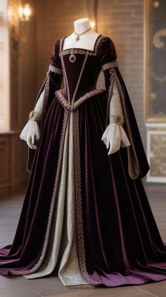 Evening Gown - Vintage Düşes Mor Balo Elbisesi Masquerade