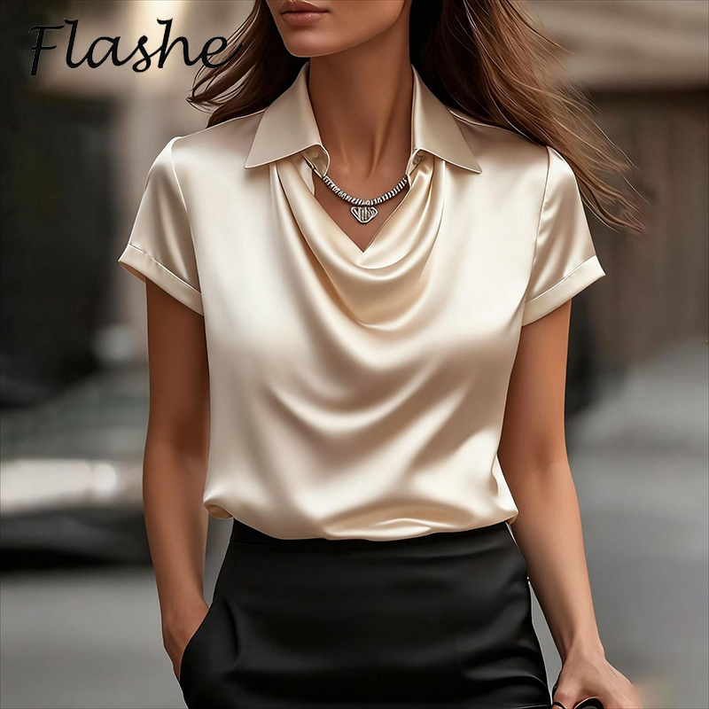 Silk Blouse - Tüm Uyumlu Saten Gömlek Kadın ve
