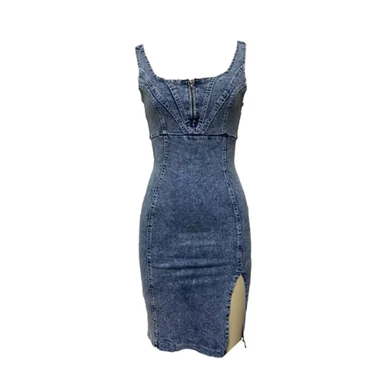 Vintage Dar Kesim Denim Sarmal - Midi Dress incelemesi ve fiyatı