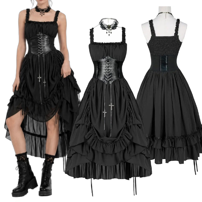 Kadın Gotik Elbise Korse Kayma - Midi Dress incelemesi ve fiyatı