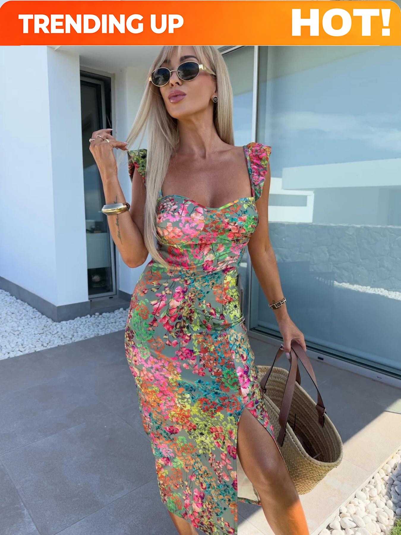 Kadınlar İçin Şık Boho Baskılı - Midi Dress incelemesi ve fiyatı