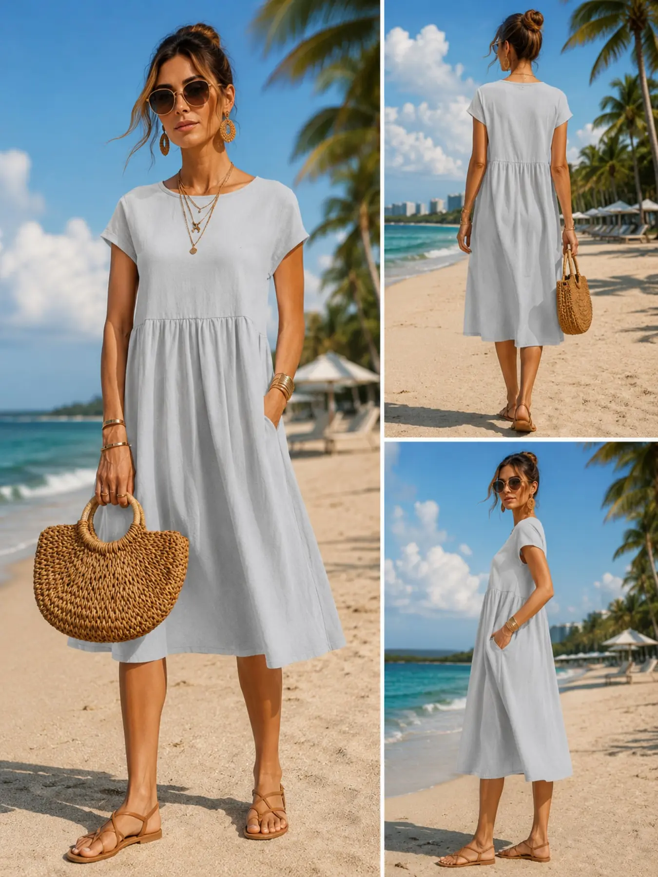 Cepli, Bol Kesim, Kısa Kollu,  - Midi Dress incelemesi ve fiyatı